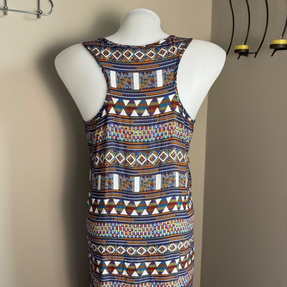 Women's Sleeveless Summer‎ Aztec Maxi Dress Multicolor Medium Tribal Coco Cabana - Picture 7 of 15
